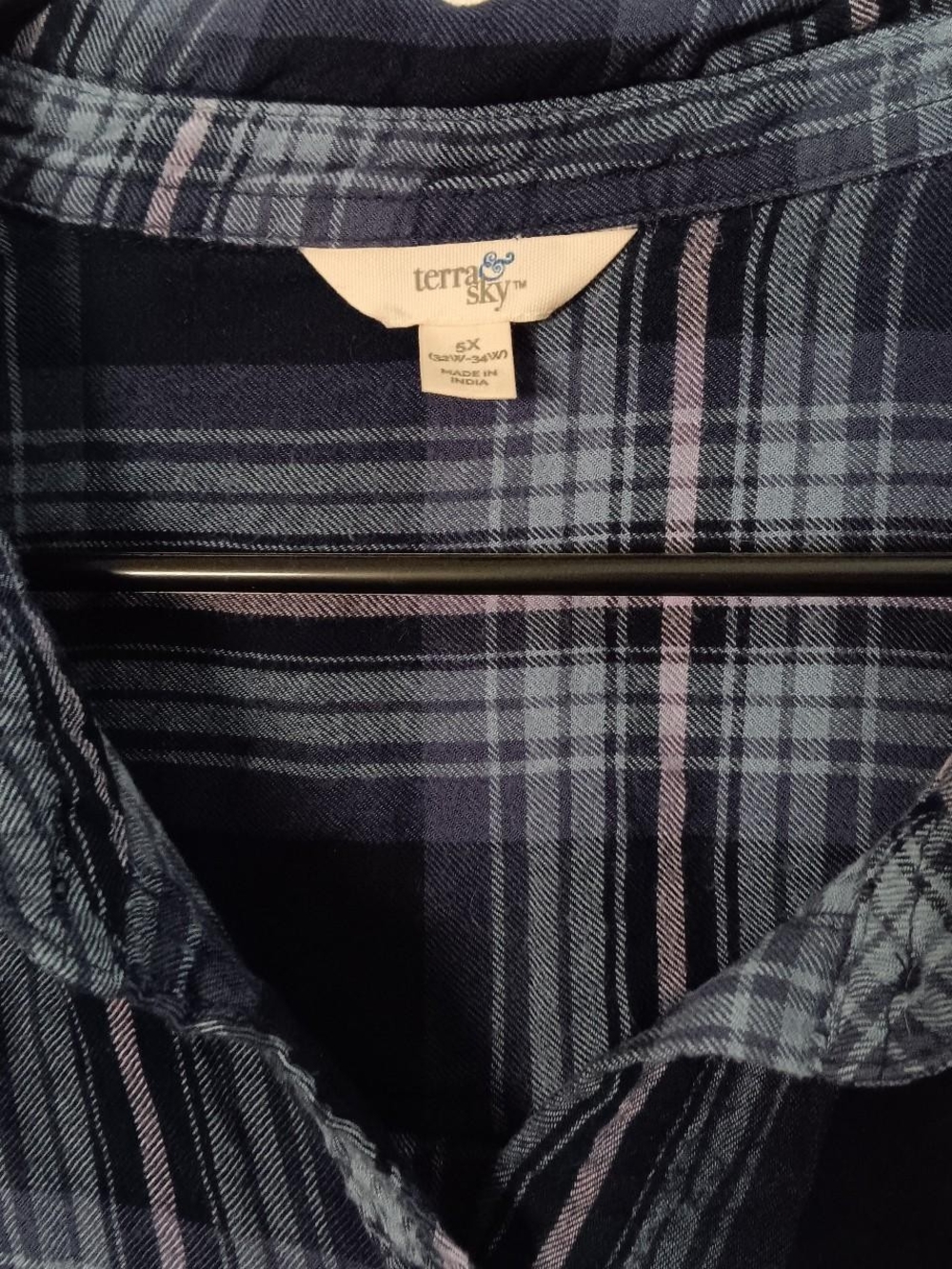 Terra & Sky Navy and Light Blue Plaid Shirt - Picture 3 of 6